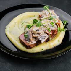 Cotlet de porc cu piure de praz
